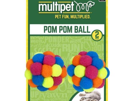 Multipet Assorted Pom Pom Ball Cat Toy 2 pk Online