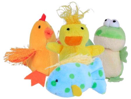 Multipet Look Who s Talking Assorted Animal Cat Toy 3 in. 1 pk For Discount