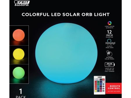 Feit Solar Fixtures 11.5 in. Solar Power Plastic Round Assorted Color Changing Orb Discount