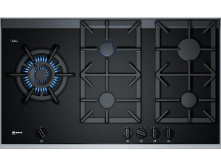 90cm Neff 5 Burner Gas Hob Black on Glass - T29TS79N0 Discount