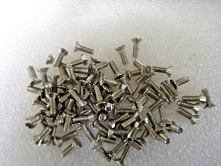 #8-32 Machine Screw, Flat, Slotted, 18-8 (304) SS, Plain, 1 2  L, 100 PK., (184036561656-NBT57) For Sale