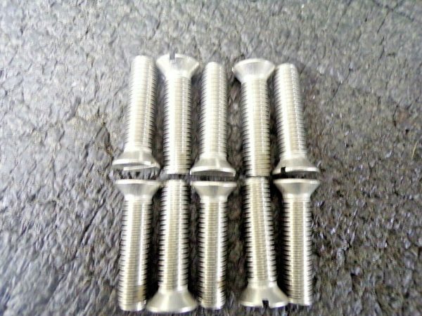 FABORY 1 2 -13 Machine Screw, Flat, Slotted, 18-8 SS, Plain, 2  L.,10 PK., (184036597486-NBT57) Fashion